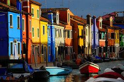 Bunte Häuser, Insel Burano, Lagune von Venedig, Veneto, Venedig, Italien