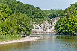 Danube river with Weltenburg Narrows, Kelheim, Bavaria, Germany, Europe