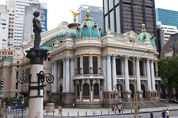 Teatro Municipal, Staatstheater am Cinelândia Platz im Zentrum von Rio de Janeiro, Bundesstaat Rio de Janeiro, Brasilien, Südamerika, Amerika