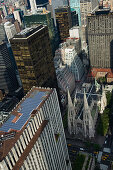 St. Patrick's Cathedral, view from Rockefeller Center, Manhattan, New York, USA, America