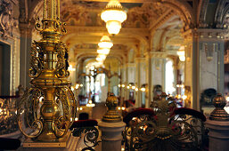 Interior view of the cafe at Grand Hotel New York, Budapest, Hungary, Europe