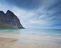 Beach near Kvalvika, Moskenesoya, Lofoten, Nordland, Norway