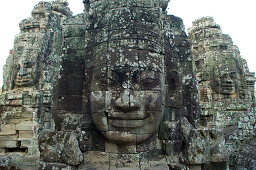 Gopuram, Faces at Bayon temple, Angkor Thom, Angkor, Cambodia, Asia
