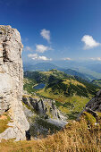 Lake Zireiner See and Inn valley, Rofan mountain range, Brandenberg Alps, Tyrol, Austria