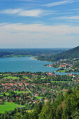 Blick auf Tegernsee, Wallberg, Bayerische Voralpen, Oberbayern, Bayern, Deutschland