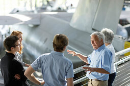 Visitors in the Aviation Museum, Deutsches Museum, German Museum, Oberschleißheim, Munich, Bavaria, Germany