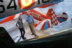 Visitors in the Aviation Museum, Deutsches Museum, German Museum, Oberschleißheim, Munich, Bavaria, Germany