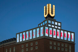 Installation Flying pictures by A. Winkelmann, U tower, Dortmunder U, former warehouse of the Dortmunder Union brewery, Dortmund, North Rhine-Westphalia, Germany, Europe