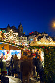 Christmas market with Christmas decorations, Basel, Switzerland