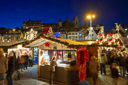 Christmas market with Christmas decorations, Basel, Switzerland