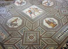 Roman mosaique floor at Perl-Nennig, Saarland, Germany, Europe