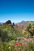 View of the mountains and the El Roque Village, Gran Canaria, Canary Islands, Spain