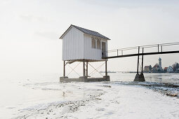 Stilted house, Wasserburg, Lake Constance, Bavaria, Germany