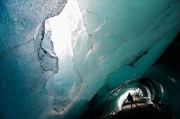 Glacial cave, Vatnajokull glacier, Iceland, Scandinavia, Europe