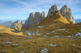 Kreuzberge mit Blick zum Rheintal, Alpstein, St. Gallen, Schweiz, Europa