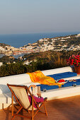 Terrasse der Ferienwohnung Gabbiano, Insel Ponza, Pontinische Inseln, Latium, Italien, Europa