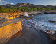 Sandstone coast, Talaia Moreia, Arta, Llevant, Majorca, Spain