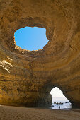 Rock formation with cave at the Praia de Benagil, Algarve, Portugal, Europe