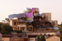 Hotel Marques de Riscal, architect Frank Gehry, Bodega Herederos del Marques de Riscal, winery, Elciego, village, La Rioja Alavesa, province of Alava, Basque Country, Euskadi, Northern Spain, Spain, Europe