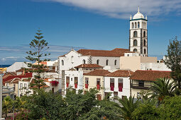 The church Iglesia de Santa Ana under clouded sky, Garachico, Tenerife, Canary Islands, Spain, Europe