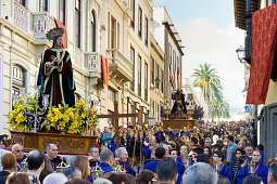 Christusstatue auf der Osterprozession, Semana Santa, La Orotava, Teneriffa, Kanarische Inseln, Spanien, Europa