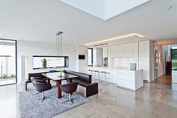 Open kitchen with dining area, Neuenkirchen, North Rhine-Westphalia, Germany