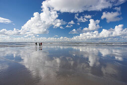 Flut am Nordstrand, Insel Spiekeroog, Ostfriesland, Niedersachsen, Deutschland, Europa