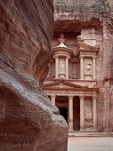 Siq und das Schatzhaus Al Khazneh, Petra, UNESCO Weltkulturerbe, Wadi Musa, Jordanien, Naher Osten, Asien