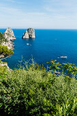 Sea coast, Faraglioni rocks, Capri, Campania, Italy