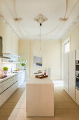 Modern kitchen in an old building flat, Hamburg, Germany