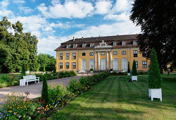 Mosigkau castle with castle garden, Mosigkau, Dessau, Saxony-Anhalt, Germany, Europe