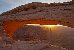 Sunrise at Mesa Arch, Island in the Sky, Canyonlands National Park, Utah, USA, America