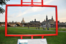 Canaletto view onto the old town, Dresden, Saxony, Germany, Europe