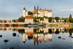 Dom und Schloss Albrechtsburg unter Wolkenhimmel, Burgberg, Meissen, Sachsen, Deutschland, Europa