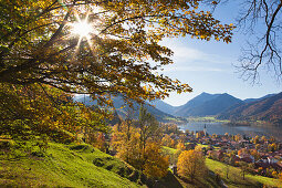 View over lake Schliersee onto Brecherspitz, Schliersee, Upper Bavaria, Germany, Europe