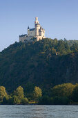 Marksburg castle, Unesco World Cultural Heritage, near Braubach, Rhine river, Rhineland-Palatinate, Germany