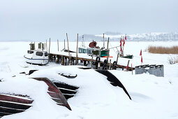 Boats in Gross Zicker, Moenchgut, Isle of Ruegen Mecklenburg-Western Pomerania, Germany Europe