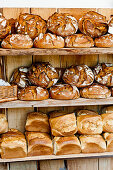 Bread baked in a wood oven at the bakery, North Germany, Germany