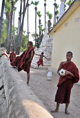 Young Monks in a Pagoda in Inwa near Mandalay, Myanmar, Burma, Asia