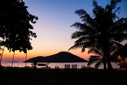 Sunset at a lake, Danforth Lodge, Cape Mc Lear, Lake Malawi, Africa