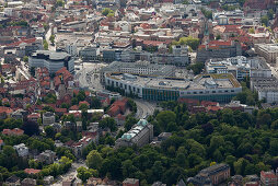 Aerial view of Brunswick with St. Catherine's Church, Cathedral, Palace, Lower Saxony, Germany, Brunswick, Lower Saxony, Germany