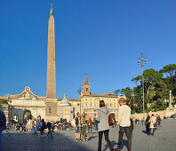 Egyptian obelisk at Piazza del Popolo, UNESCO World Heritage Site Rome, Rome, Latium, Lazio, Italy