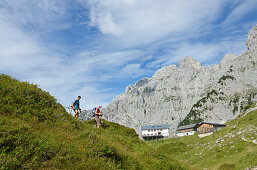 Ascent via Klamml to Gruttenhuette, Ellmauer Halt, Wilder Kaiser, Tyrol, Austria