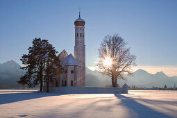 St Coloman pilgrimage church at Schwangau near Fuessen, Allgaeu, Bavaria, Germany