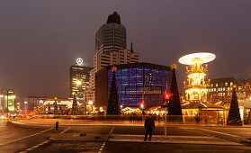 City Center Christmas market, Breitscheidplatz square, Kaiser Wilhelm Memorial Church, Berlin, Germany, Europe