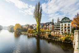 Häuser und Wohnungen am Alsterkanal im Stadtteil Eppendorf, Hamburg, Deutschland