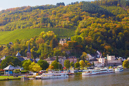 Blick auf Ortsteil Trarbach, Traben-Trarbach, Mosel, Rheinland-Pfalz, Deutschland, Europa