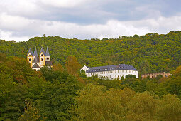 Arnstein abbey above the river Lahn near Nassau, Westerwald, Rhineland-Palatinate, Germany, Europe