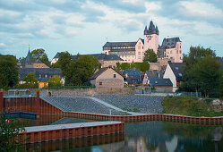 Diez castle in the evening, Diez an der Lahn, Westerwald, Rhineland-Palatinate, Germany, Europe