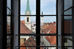 View from the old tower towards upper town, Zagreb, Croatia